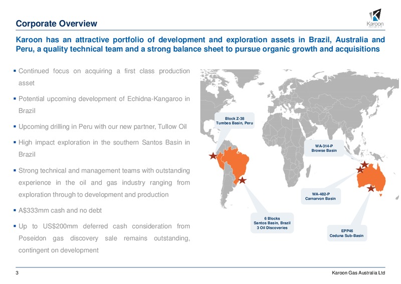 May 2018 Investor Review – Karoon Gas Australia Ltd – slide 3