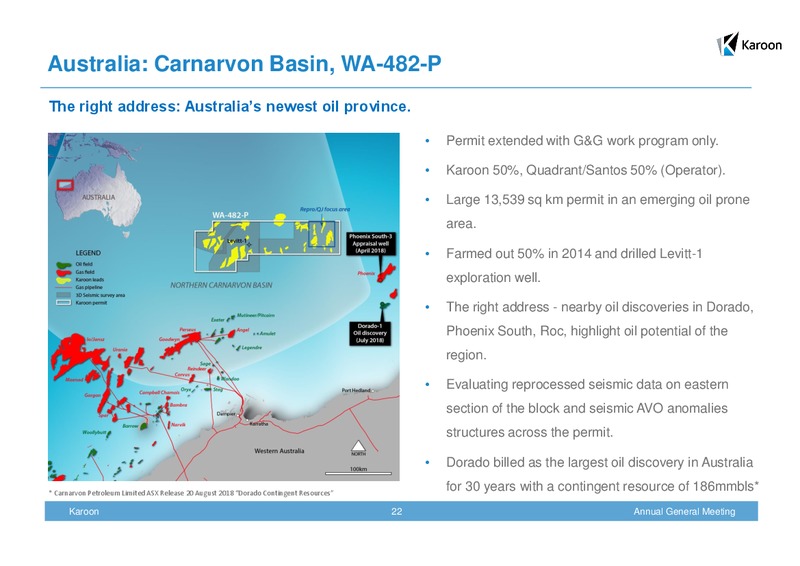 Annual General Meeting – Karoon Gas Australia Ltd – slide 22
