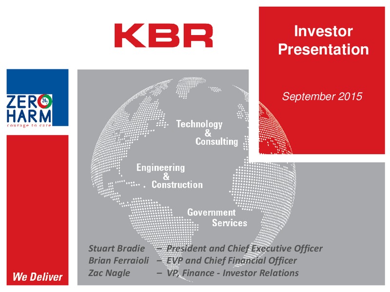 September 2015 Investor Presentation – Kbr, Inc. – slide 1