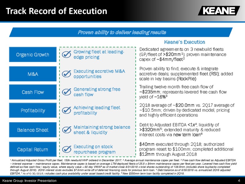 September 2018 Barclays Global CEO Energy Power Conference – Keane Group – slide 4