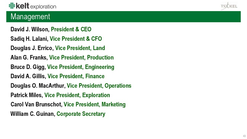 February 2019 Corporate Presentation – Kelt Exploration Ltd. – slide 43