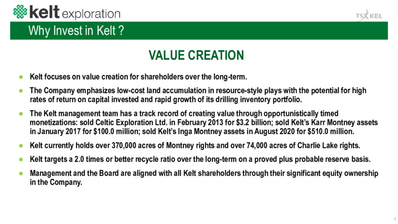 March 2021 Corporate Presentation – Kelt Exploration Ltd. – slide 2