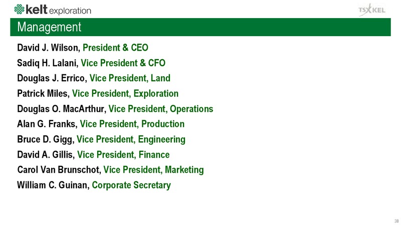 July 2018 Corporate Presentation – Kelt Exploration Ltd. – slide 39