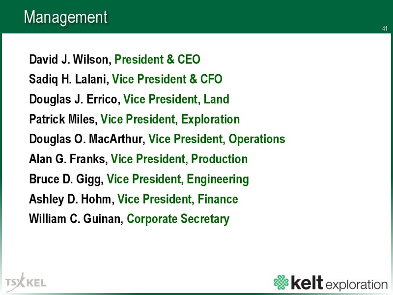September 2017 Corporate Presentation – Kelt Exploration Ltd. – slide 42