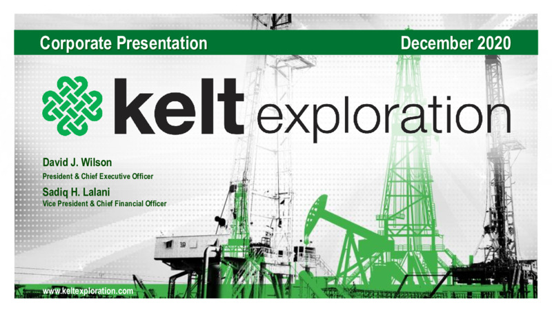 Corporate Presentation   December 2020 – Kelt Exploration Ltd. – slide 1