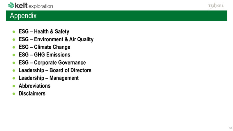 Corporate Presentation   December 2020 – Kelt Exploration Ltd. – slide 31