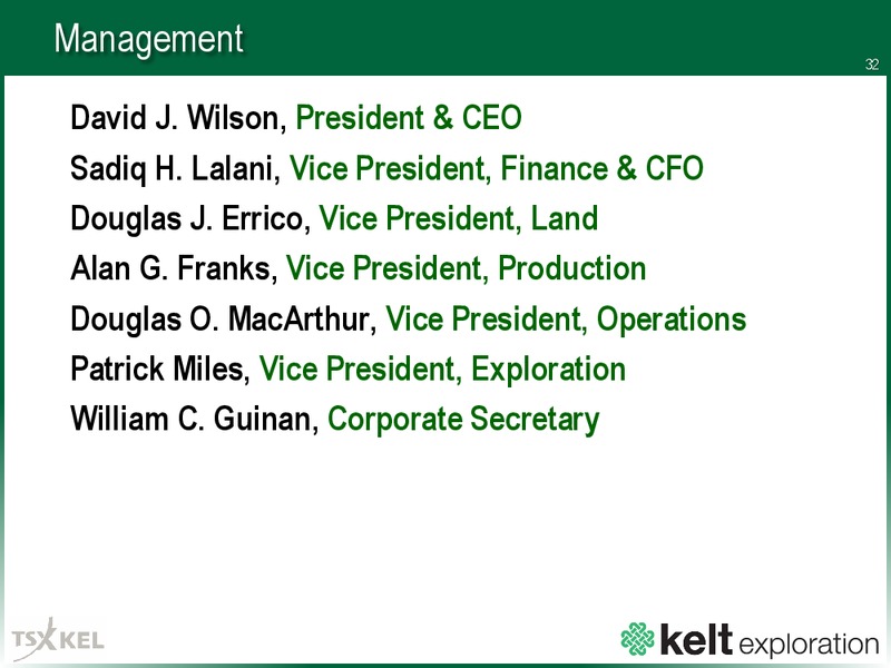 December 2015 Investor Presentation – Kelt Exploration Ltd. – slide 32