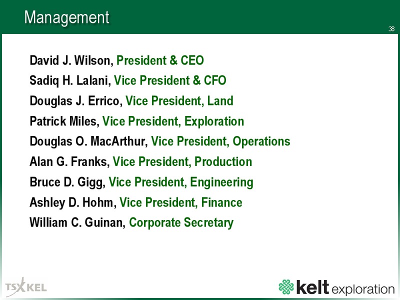 December 2016 Corporate Presentation – Kelt Exploration Ltd. – slide 39