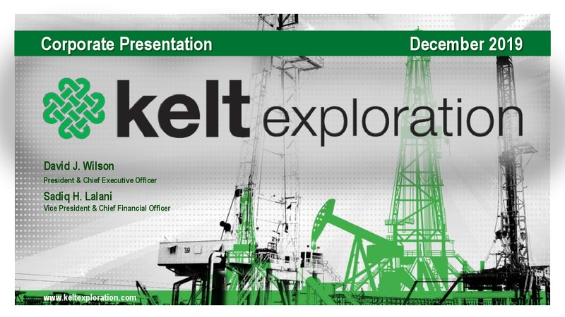December 2019 Corporate Presentation – Kelt Exploration Ltd. – slide 1