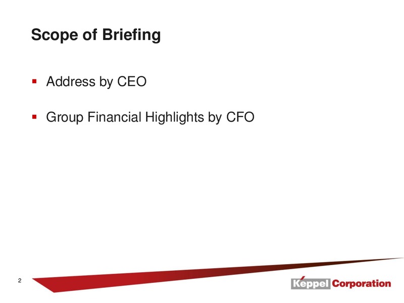 Second Quater Financial Results – Keppel Corporation Limited – slide 2