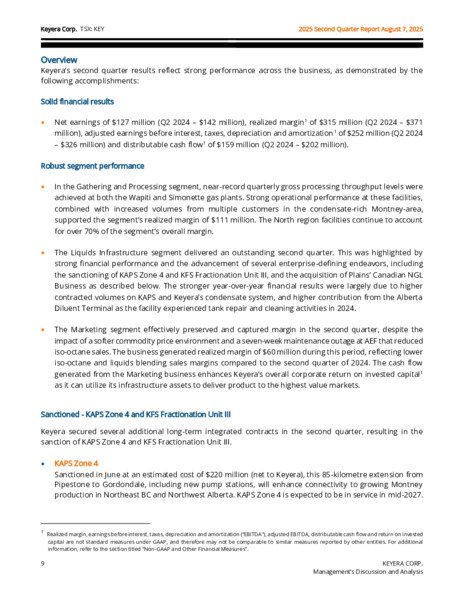 2Q 2025 Report – Keyera Corp. – slide 9