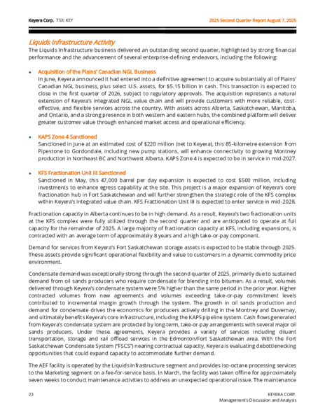 2Q 2025 Report – Keyera Corp. – slide 23
