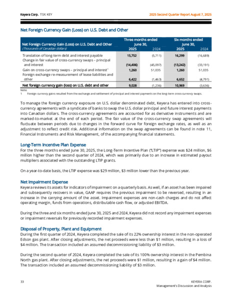 2Q 2025 Report – Keyera Corp. – slide 33