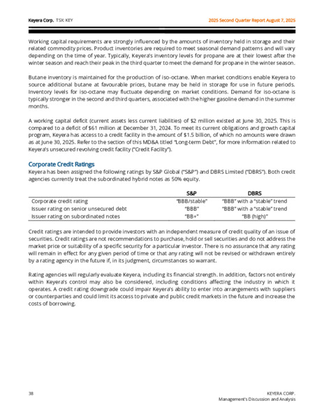 2Q 2025 Report – Keyera Corp. – slide 38
