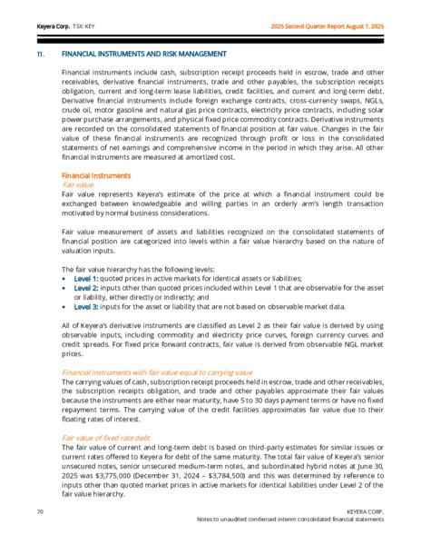2Q 2025 Report – Keyera Corp. – slide 70