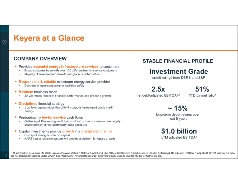 Corporate Profile August 2020 – Keyera Corp. – slide 3