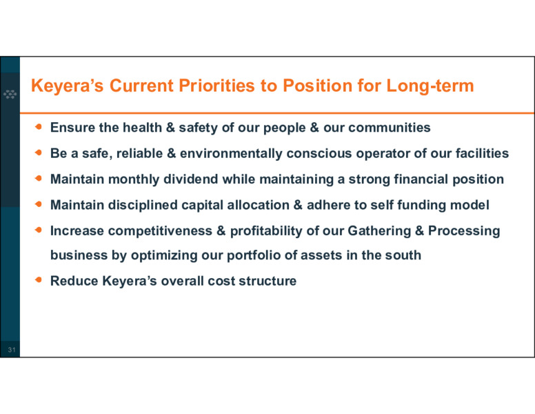 Corporate Profile August 2020 – Keyera Corp. – slide 31