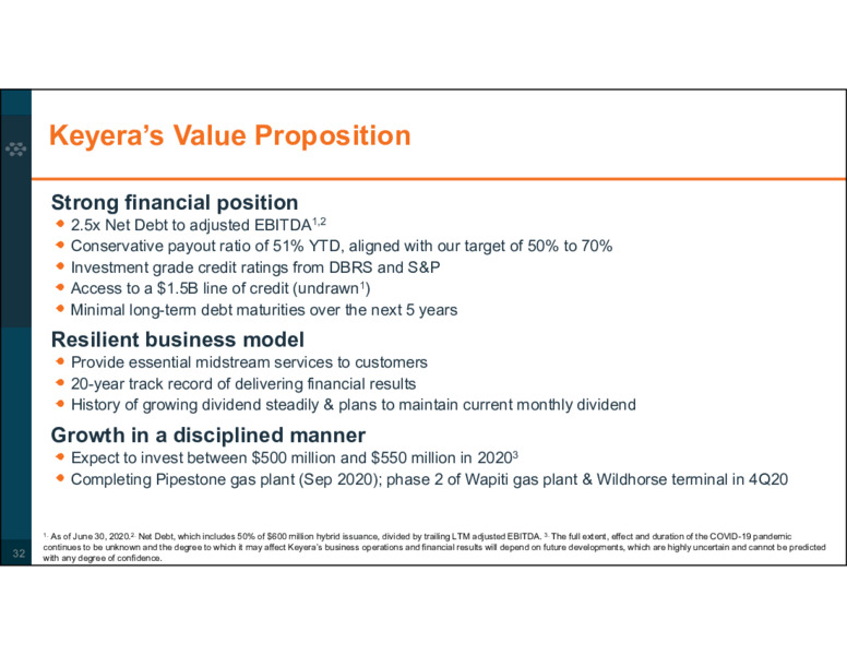 Corporate Profile August 2020 – Keyera Corp. – slide 32