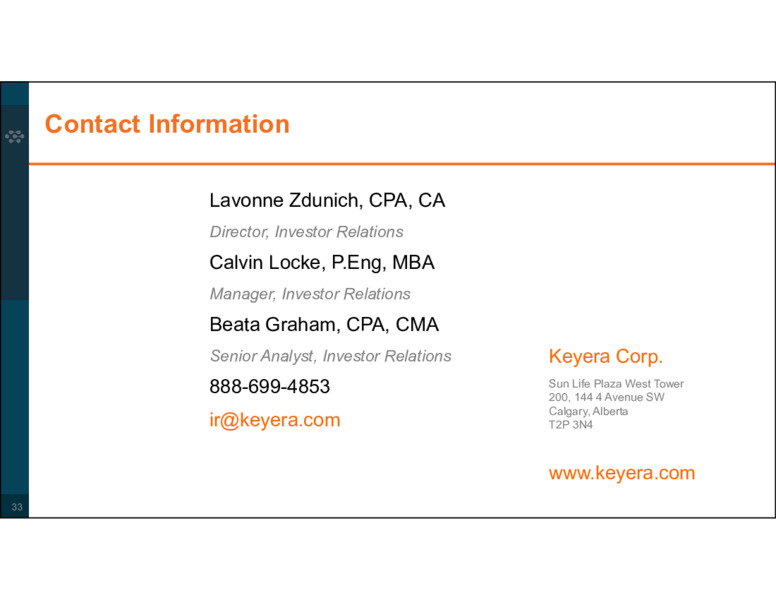 Corporate Profile August 2020 – Keyera Corp. – slide 33