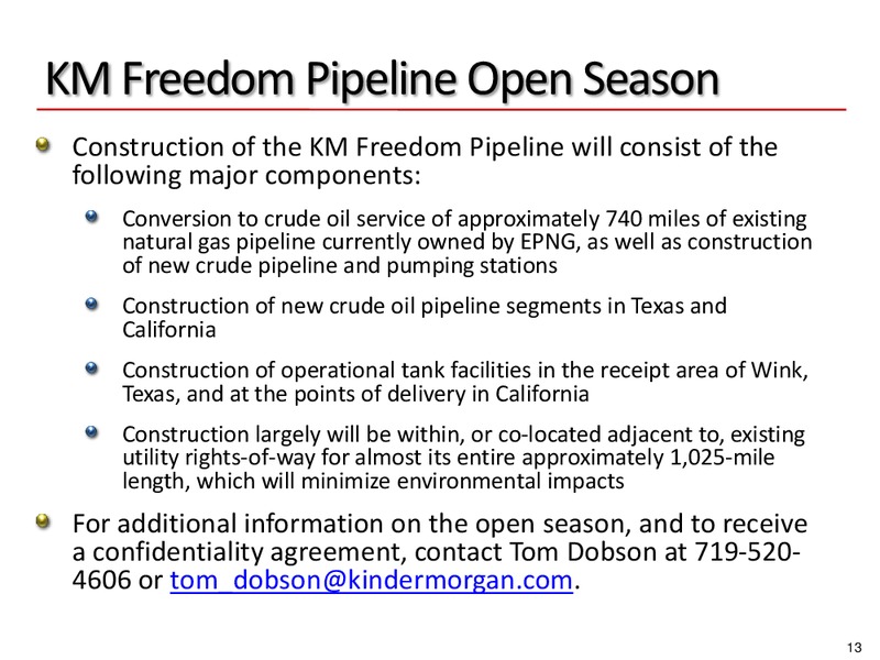 DUG CONFERENCE PERMIAN BASIN – Kinder Morgan Energy Partners, L.P. – slide 13
