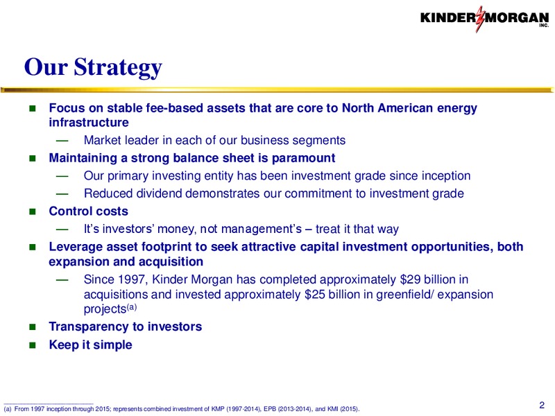 January 2016 Investor Presentation – Kinder Morgan, Inc. – slide 17