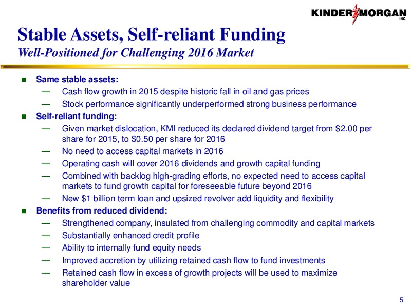 Kinder Morgan Analyst Conference 2016 – Kinder Morgan, Inc. – slide 5
