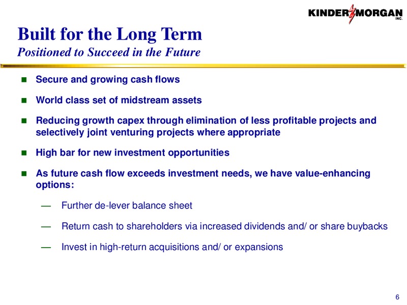 Kinder Morgan Analyst Conference 2016 – Kinder Morgan, Inc. – slide 6