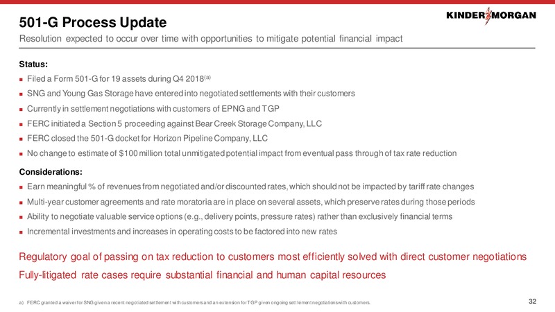 February 2019 Investor Presentation – Kinder Morgan, Inc. – slide 30
