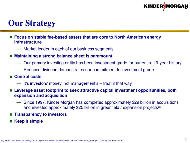 September 2016 Company Update – Kinder Morgan, Inc. – slide 4