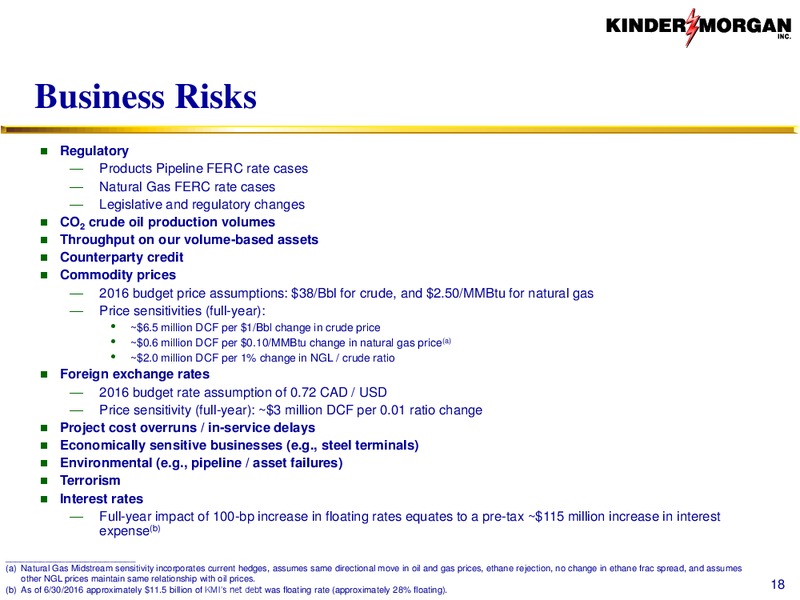 September 2016 Company Update – Kinder Morgan, Inc. – slide 17