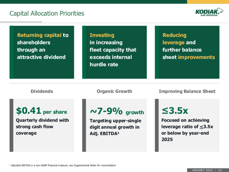 January 2025 Presentation – Kodiak Gas Services, LLC – slide 22