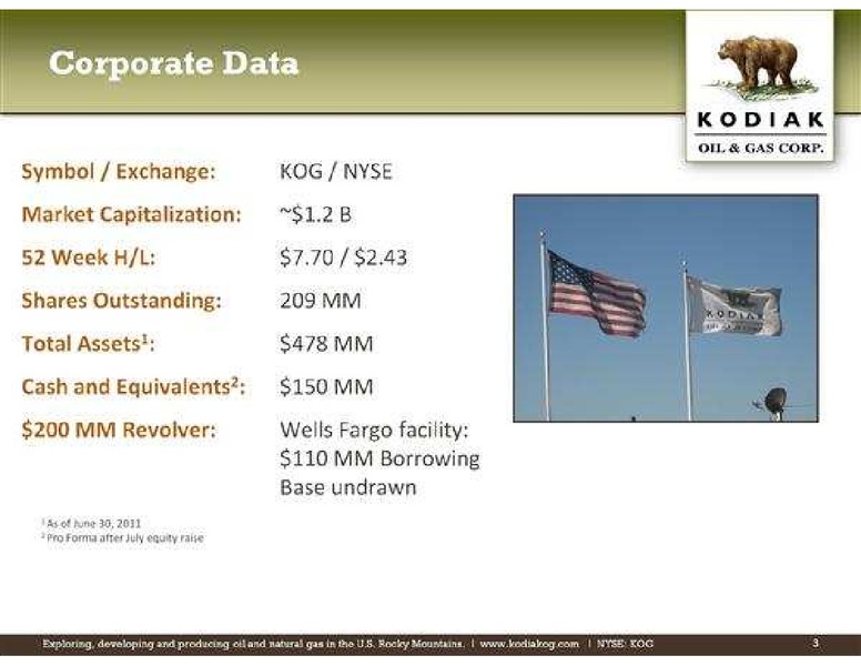 Rodman & Renshaw Annual Global Investment Conference Energy Track – Kodiak Oil & Gas Corp. – slide 3