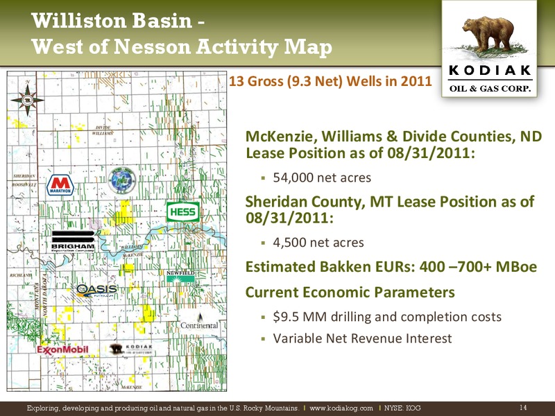 September 2011 Corporate Presentation – Kodiak Oil & Gas Corp. – slide 13