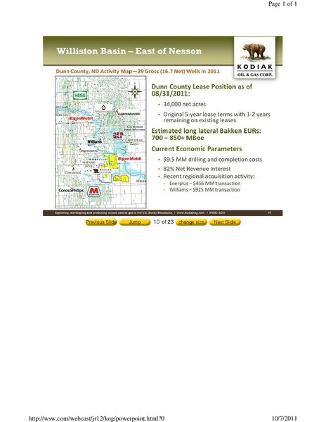 Johnson Rice & Company Energy Conference – Kodiak Oil & Gas Corp. – slide 10