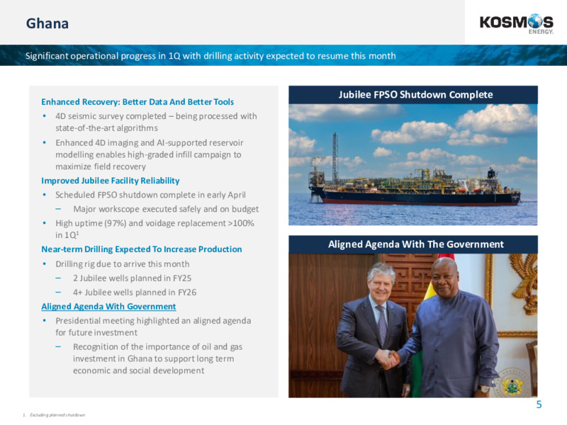 First Quarter 2025 Results – Kosmos Energy – slide 4