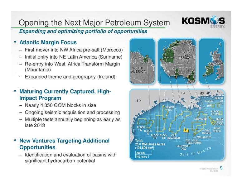 May 2013 Investor Presentation – Kosmos Energy – slide 9