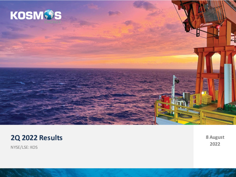 2Q 2022 Earnings Presentation – Kosmos Energy – slide 1