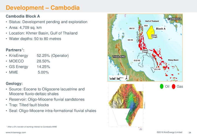 January 2016 Corporate Presentation – Krisenergy Ltd. – slide 31
