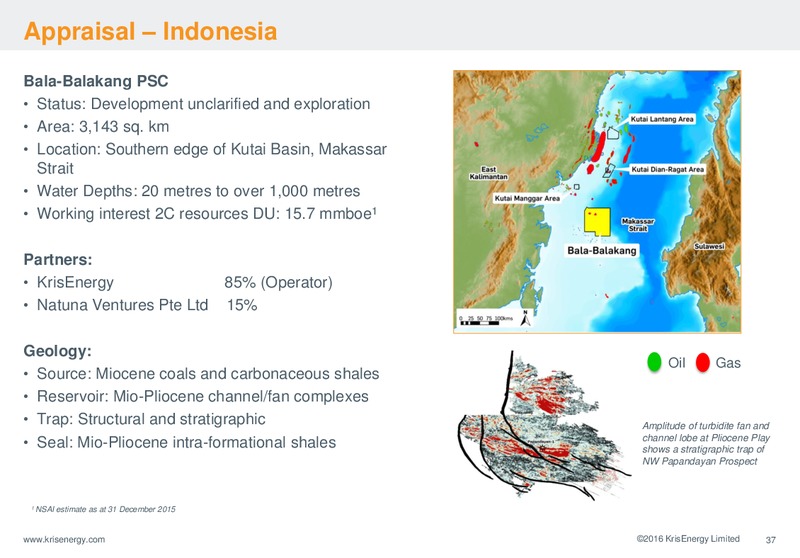 Corporate Presentation March 2016 – Krisenergy Ltd. – slide 35