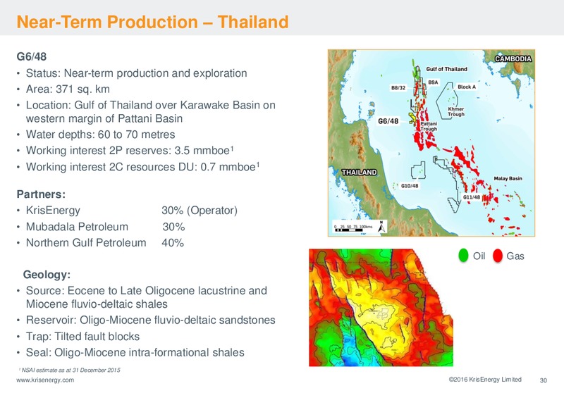 May 2016 Corporate Presentation – Krisenergy Ltd. – slide 29
