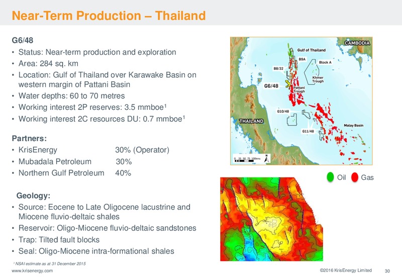 September 2016 Corporate Presentation – Krisenergy Ltd. – slide 30