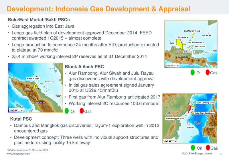 September 2015 Corporate Presentation – Krisenergy Ltd. – slide 17