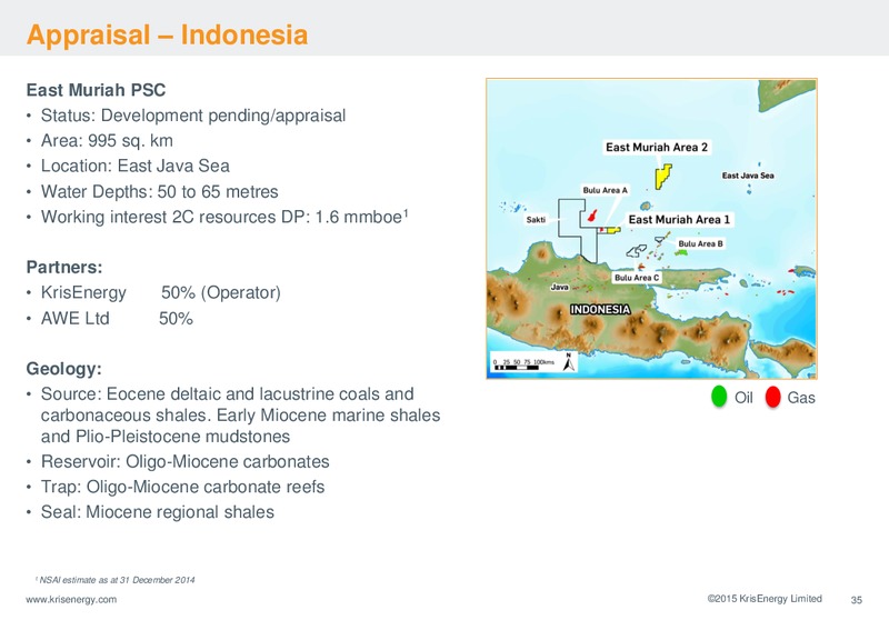 September 2015 Corporate Presentation – Krisenergy Ltd. – slide 35