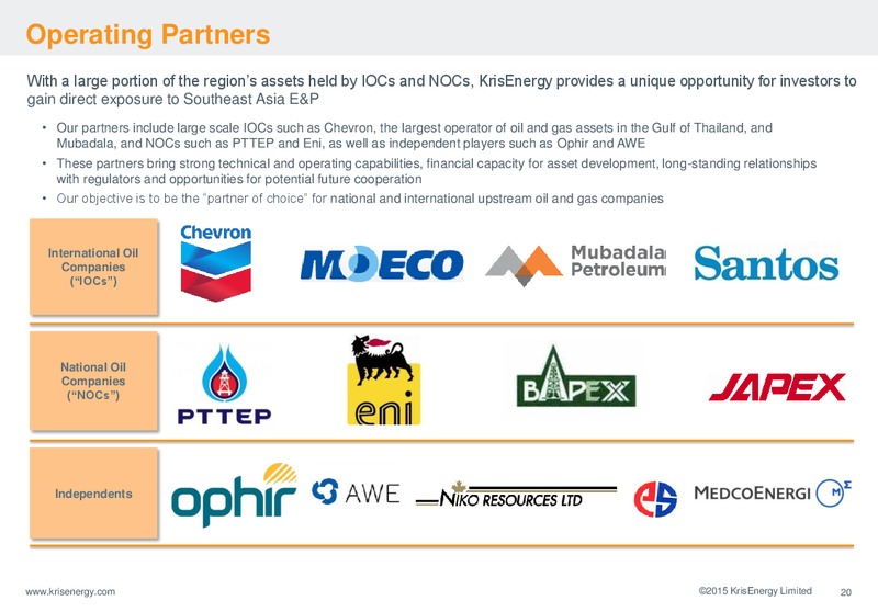 November 2015 Corporate Presenation – Krisenergy Ltd. – slide 20