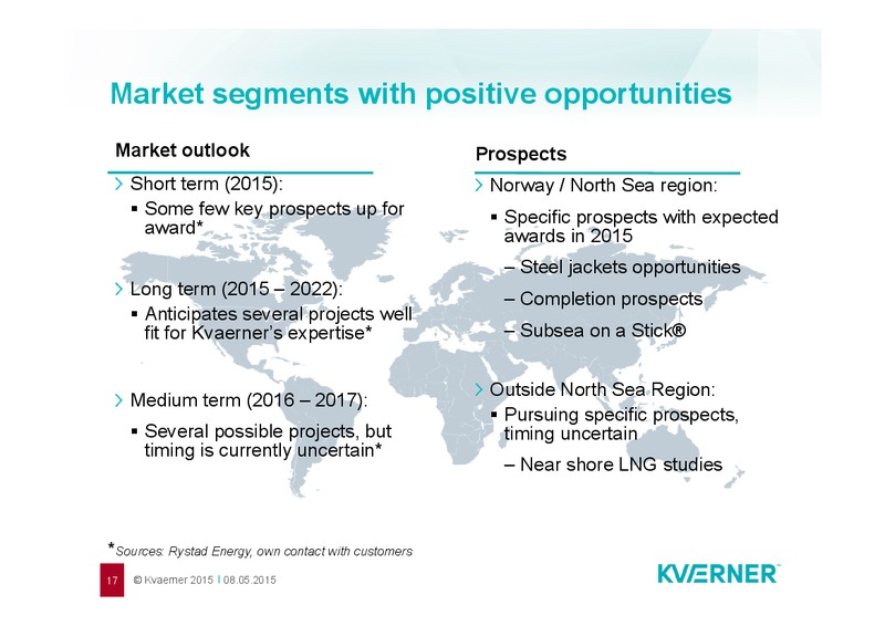 FIRST QUARTER RESULTS 2015 – Kvaerner Asa – slide 17