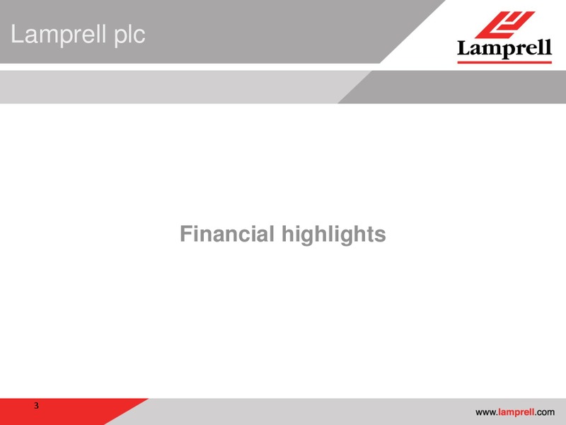 MARCH 2012 PRELIMINARY RESULTS – Lamprell Plc – slide 3