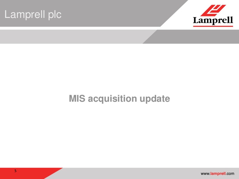 MARCH 2012 PRELIMINARY RESULTS – Lamprell Plc – slide 5