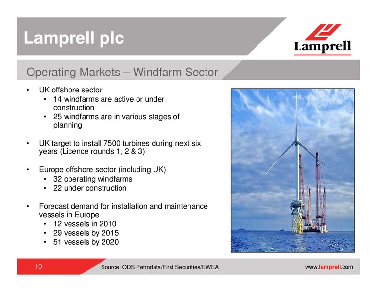 INTERIM RESULTS 2010 – Lamprell Plc – slide 10