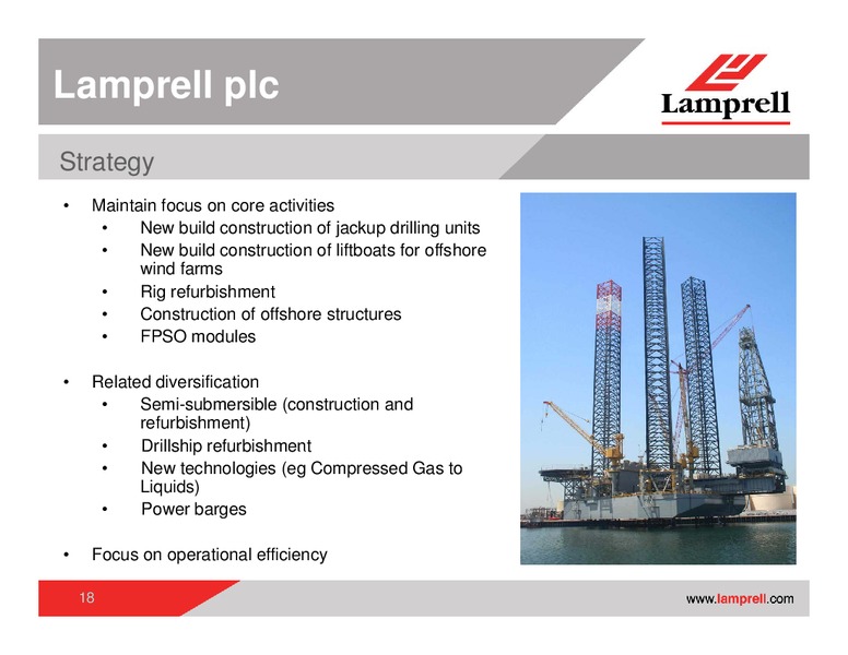 INTERIM RESULTS 2010 – Lamprell Plc – slide 18