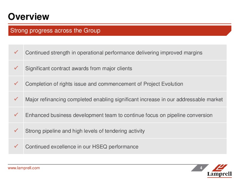 AUGUST 2014 INTERIM RESULTS – Lamprell Plc – slide 4